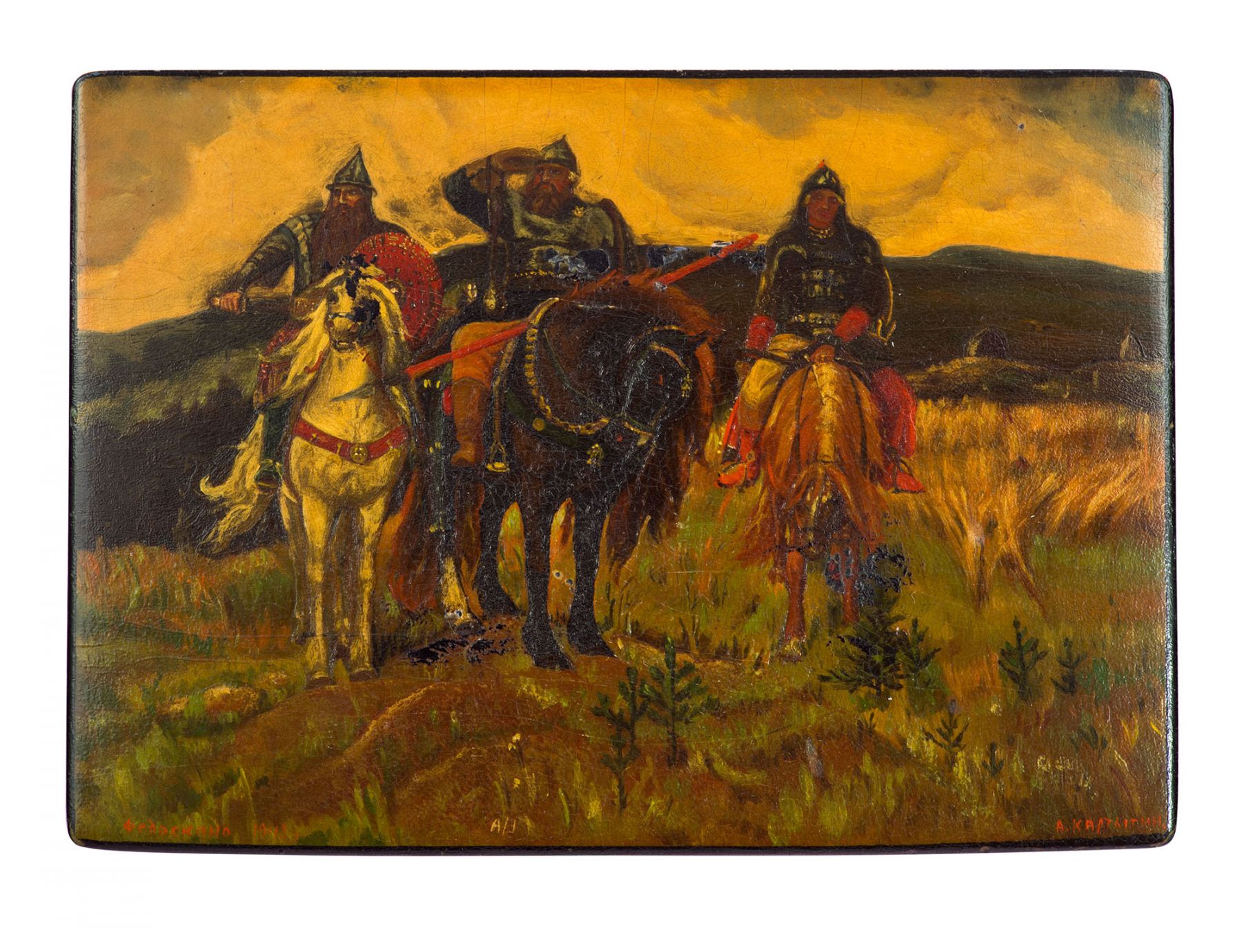 Шкатулка «Три богатыря» по картине В. Васнецова.
